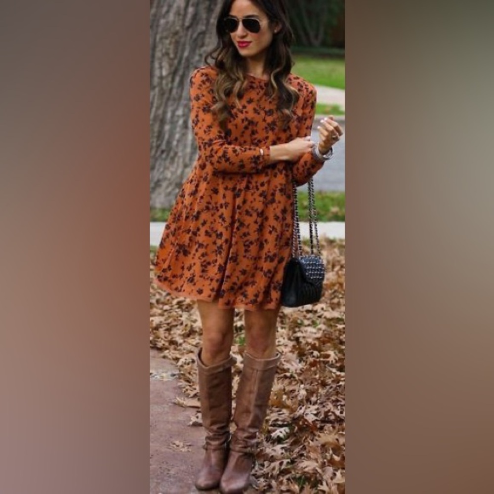 Kimchi Blue Rust and Brown Dress